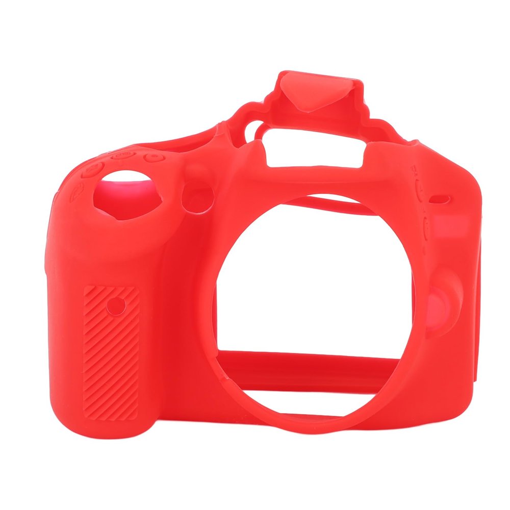 Acouto Shock Proof Silicone Camera Case Cover for D3200, Anti Slip Design, Personalized Appearance, Liquid Silicone Grip (Red)