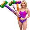 Zugar Land Colorful Super Striker Boom Mallet Inflate (About 33") Vinyl Inflatable Big Bopper Hammer for Play Fights for Kids and Adults (Super Striker, 6 Pack, ALLCOLORS) view 2