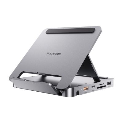 USB C Hub for iPad Pro, PULWTOP Docking Station for iPad M4, 4K@60Hz HDMI, 100W PD Aluminum Hub with SSD Enclosure, Stand Dock for i-Pad Mini 6th Gen, No Support Lightning Port