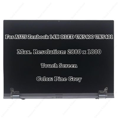 14.0" Replacement for ASUS Zenbook 14X OLED UX5400 UX5400EA UX5400EG UX5400ZB UX5400ZF UX5401 UX5401EA OLED LCD Display Complete Touch Screen Assembly Pine Grey (2.8K (2880 x 1800) Touch)