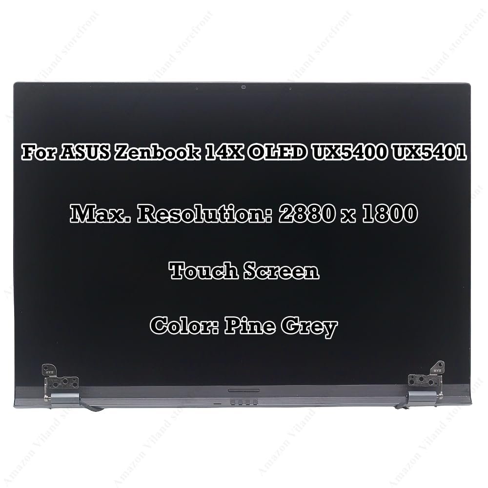 14.0" Replacement for ASUS Zenbook 14X OLED UX5400 UX5400EA UX5400EG UX5400ZB UX5400ZF UX5401 UX5401EA OLED LCD Display Complete Touch Screen Assembly Pine Grey (2.8K (2880 x 1800) Touch)
