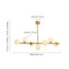 SteFik Modern Glass Chandelier with Bulbs Interior Metal Pendent Lamp Nordic Home Dining Table Ceiling Hanging Light Simplicity Bedroom Living Room Suspended Light Fixture,Pendant view 2