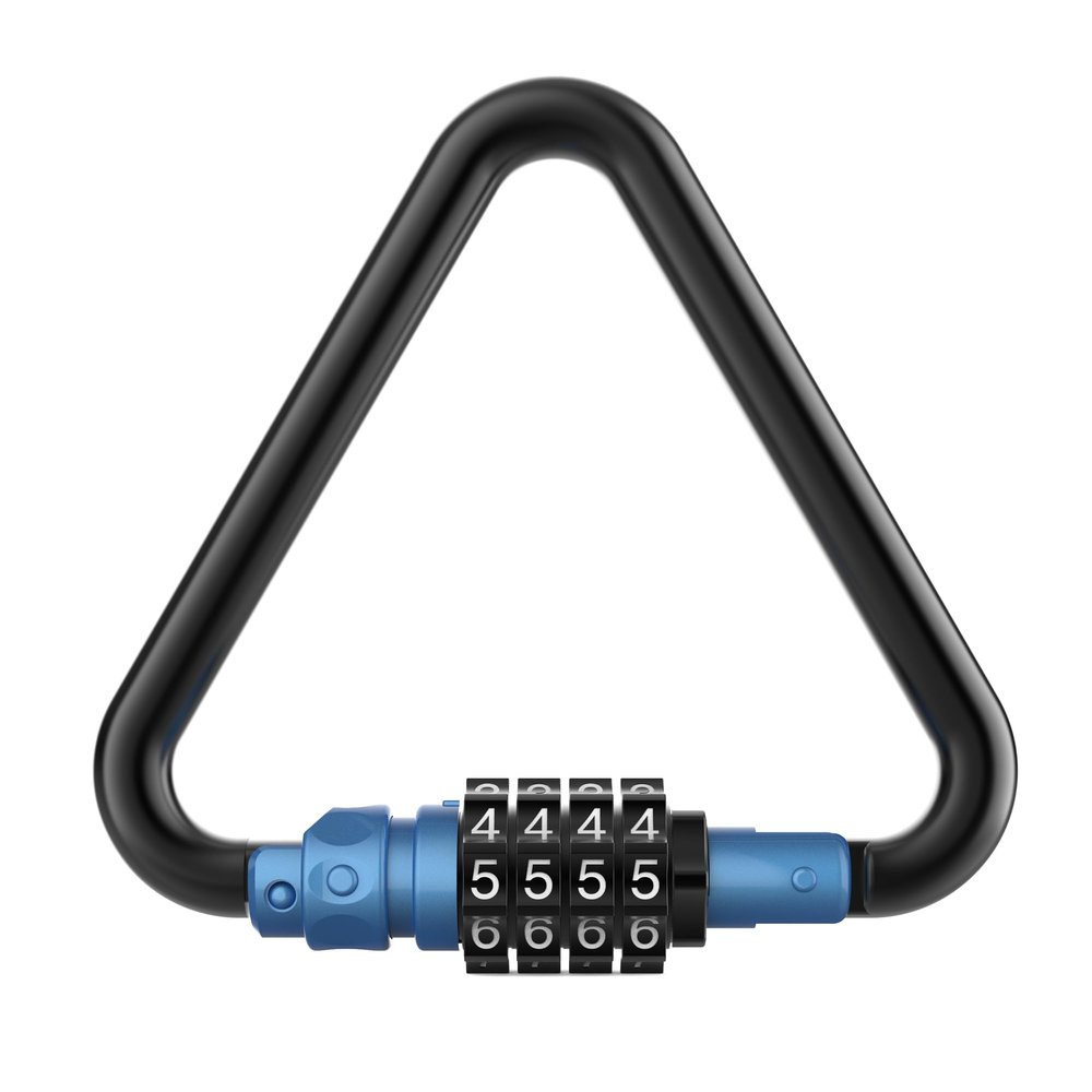UP Security Triangle Carabiner Heavy Duty Combination Lock, Large 4 inch Carabiner Clip, Gate Locks for Outdoor Fence, Chains, Straps, Hammock Hook, Travel Luggage, Hiking Backpack, Gear Locking