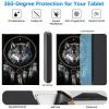 BREIDMKFM Keyboard Case for Samsung Galaxy Tab S8 Plus 2022/S7 FE 2021/S7 Plus 2020, Galaxy Tab S7 FE 5G Smart Tablet Cover with Detachable Wireless Bluetooth Keyboard, Dreamcatcher Wolf view 3