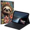 BREIDMKFM Keyboard Case for Samsung Galaxy Tab S8 Plus 2022/S7 FE 2021/S7 Plus 2020, Galaxy Tab S7 FE 5G Smart Tablet Cover with Detachable Wireless Bluetooth Keyboard, Cute Sloth view 1