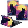 CGFGHHUY for Fire Max 11 Case 13th Generation 11 inch Detachable Wireless Keyboard and PU Leather Stand Cover Protective Case for All-New Fire 11 Max Tablet 2023 - Moon and Black Cat view 1