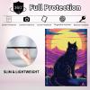 CGFGHHUY for Fire Max 11 Case 13th Generation 11 inch Detachable Wireless Keyboard and PU Leather Stand Cover Protective Case for All-New Fire 11 Max Tablet 2023 - Moon and Black Cat view 3
