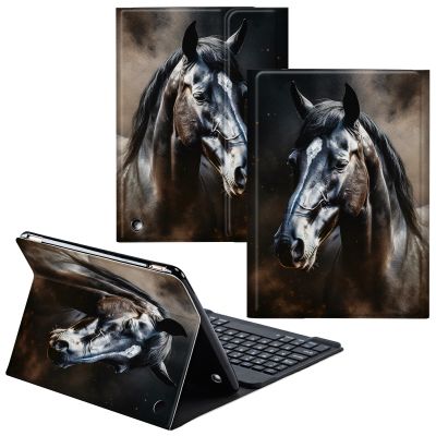CGFGHHUY for Fire Max 11 Case 13th Generation 11 inch Detachable Wireless Keyboard and PU Leather Stand Cover Protective Case for All-New Fire 11 Max Tablet 2023 - Cute Wild Horse