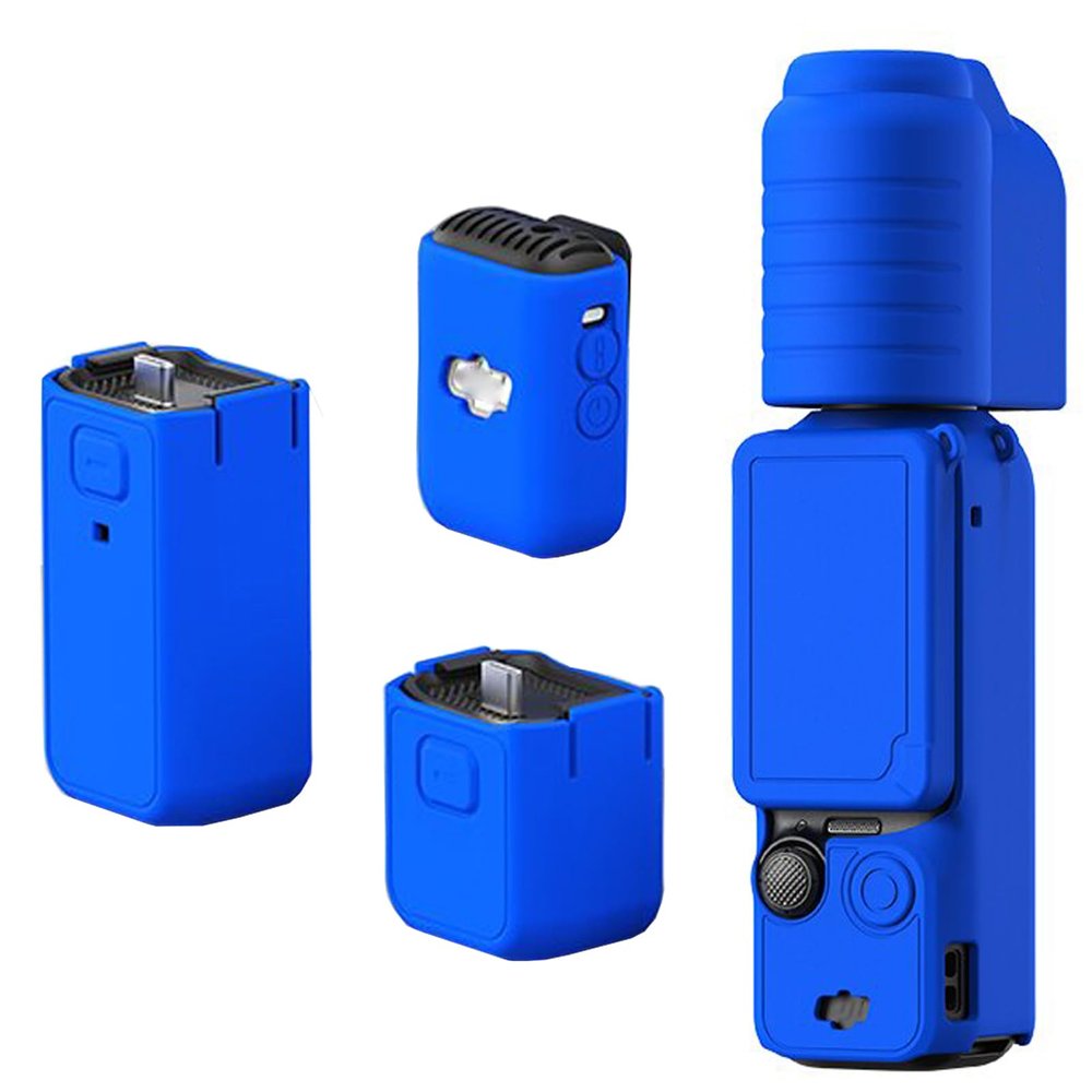 Buziba Silicone Protective Case Cover for DJI Osmo Pocket 3 Silicone Sleeve Protective Cover Handheld Gimbal Action Camera Accessories(Blue)