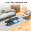 25 FT 14-in-1 Flat and 15FT 18-in-1 Heavy Duty Extension Cord, NTONPOWER Long Cord Surge Protector Power Strip with 4 USB Ports (2 USB C), 2700J, Overload Protection, Wall Mount for Home Office view 2