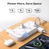 25 FT 14-in-1 Flat and 15FT 18-in-1 Heavy Duty Extension Cord, NTONPOWER Long Cord Surge Protector Power Strip with 4 USB Ports (2 USB C), 2700J, Overload Protection, Wall Mount for Home Office view 3