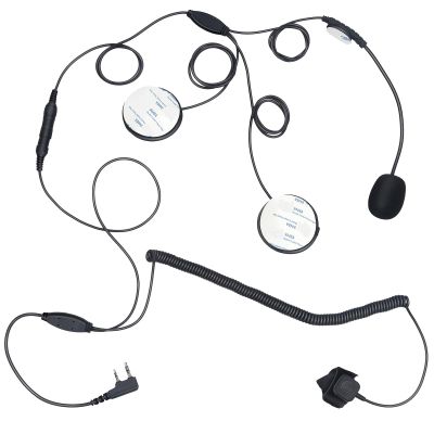 2 Pin Full Open Face Motorcycle Headset Ptt Mic Earpiece Helmet Kit Headphones with Mic for Baofeng Kenwood Retevis Walkie Talkie Intercom Communication