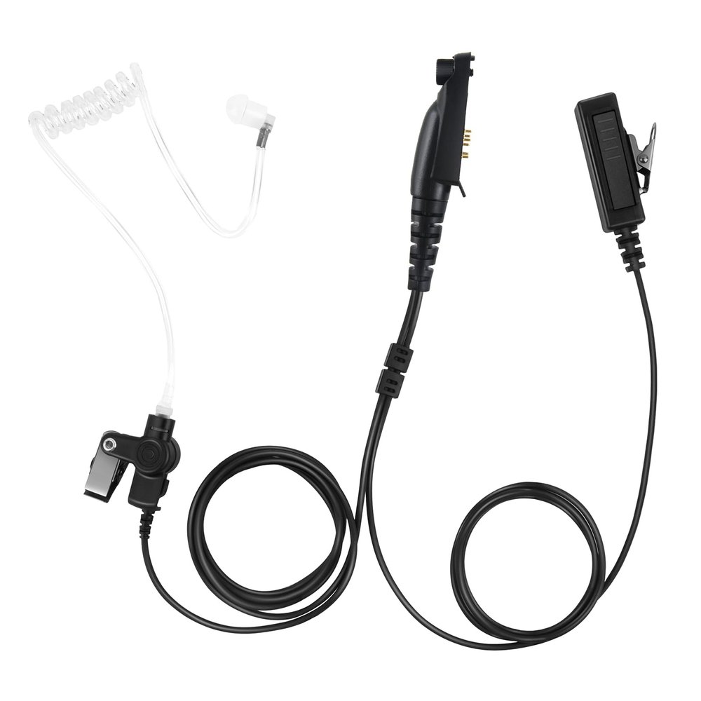 2 Wire Acoustic Tube Ear Piece Ptt Mic Earpiece Two Way Radio 6 Pin Headset for Retevis Motorola Ailunce HD1 gp328plus nr30 rt29 Walkie Talkies(Black,Wired