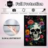 CGFGHHUY for Fire HD 8/8 Plus Tablet Case 12th/10th Generation 8 inch 2022/2020 Release Detachable Wireless Keyboard & PU Leather Stand Cover Protective Tablet Case - Floral Flower Skull view 3
