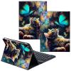 CGFGHHUY for Fire HD 8/8 Plus Tablet Case 12th/10th Generation 8 inch 2022/2020 Release Detachable Wireless Keyboard & PU Leather Stand Cover Protective Tablet Case - Galaxy Cat and Butterfly view 1