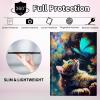 CGFGHHUY for Fire HD 8/8 Plus Tablet Case 12th/10th Generation 8 inch 2022/2020 Release Detachable Wireless Keyboard & PU Leather Stand Cover Protective Tablet Case - Galaxy Cat and Butterfly view 3