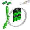 VANDESAIL SC/APC to SC/APC Fiber Cable White 8M(26ft), OS2 Armored Single Mode Fiber Optic Patch Cable, SC to SC Single-Mode Fiber Optical Patch Cord, LSZH 8 Meter view 1