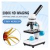 Microscope Zoom 2000x Biological HD Microscope Monocular Student Laboratory Lab Education LED Easy to Use view 3