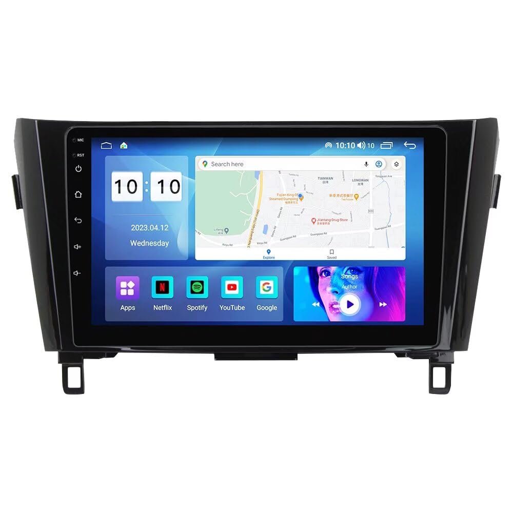 MekedeTech Android Car Radio Stereo GPS Navigation for Nissan Rogue X-Trail Qashqai 2014-2018 Head Unit,9 inch Touch Screen Upgrade with Wireless CarPlay/Android Auto,4 core 1+32G