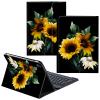 CGFGHHUY for iPad 10th Generation Case with Keyboard,Detachable Wireless Keyboard & PU Leather Stand Cover Protective Tablet Case for iPad 10th Gen 10.9 inch 2022 - Black Sunflowers view 1
