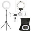 18inch LED Ring Lights with Tripod Lamp Kit 3200K-5500K Adjustable 1-100% Bi-Color 96W Fill Light CRI95+ for Make-up Vlog Beauty Salon Tattoo Studio (FE480 White) view 1