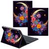 CGFGHHUY for iPad 10th Generation Case with Keyboard,Detachable Wireless Keyboard & PU Leather Stand Cover Protective Tablet Case for iPad 10th Gen 10.9 inch 2022 - Colorful Flower and Moon view 1
