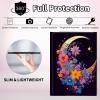 CGFGHHUY for iPad 10th Generation Case with Keyboard,Detachable Wireless Keyboard & PU Leather Stand Cover Protective Tablet Case for iPad 10th Gen 10.9 inch 2022 - Colorful Flower and Moon view 3