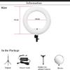 18inch LED Ring Lights with Tripod Lamp Kit 3200K-5500K Adjustable 1-100% Bi-Color 96W Fill Light CRI95+ for Make-up Vlog Beauty Salon Tattoo Studio (FD480 White) view 2