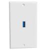 Halokny USB 3.0 Wall Plate, 1 Port USB 3.0 Keystone Jack, White, 4.5 x 2.75 Inches view 1
