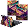 CGFGHHUY for Samsung Galaxy Tab A SM-T510 Case Detachable Wireless Keyboard and PU Leather Stand Cover Protective Tablet Case for Samsung Galaxy Tab A SM-T510/T515 10.1 inch - Forest Mountains view 1