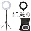18inch LED Ring Lights with Tripod Lamp Kit 3200K-5500K Adjustable 1-100% Bi-Color 96W Fill Light CRI95+ for Make-up Vlog Beauty Salon Tattoo Studio (FE480 Black) view 1