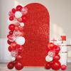 6FT Arch Backdrop Cover Red Sequin Backdrop Covers Round Top Chiara Background Cover for Wedding Birthday Party Photography Decor view 1