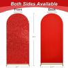 6FT Arch Backdrop Cover Red Sequin Backdrop Covers Round Top Chiara Background Cover for Wedding Birthday Party Photography Decor view 3