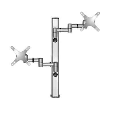 DM-6D 10-27" Aluminum Dual Arm 2 LCD Tv Table Mount Tilt 360 Rotate Double Monitor Desktop Stand Vesa 75 100 Rotatable Bracket