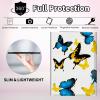 CGFGHHUY for Samsung Galaxy Tab A SM-T510 Case Detachable Wireless Keyboard and PU Leather Stand Cover Protective Tablet Case for Galaxy Tab A SM-T510/T515 10.1 inch - Blue and Yellow Butterflies view 3