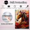 CGFGHHUY for Samsung Galaxy Tab A SM-T510 Case Detachable Wireless Keyboard and PU Leather Stand Cover Protective Tablet Case for Samsung Galaxy Tab A SM-T510/T515 10.1 inch - Watercolor Horse view 3