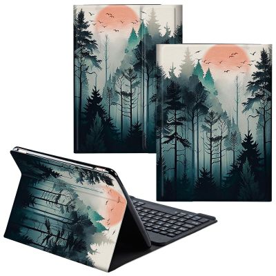 CGFGHHUY for Samsung Galaxy Tab A7 Lite Case Detachable Wireless Keyboard and PU Leather Stand Cover Protective Tablet Case for Samsung Galaxy Tab A7 Lite 8.7 inch 2021 - Forest Tree