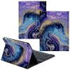 CGFGHHUY for Samsung Galaxy Tab A SM-T510 Case Detachable Wireless Keyboard and PU Leather Stand Cover Protective Tablet Case for Samsung Galaxy Tab A SM-T510/T515 10.1 inch - Purple Blue Marble view 1