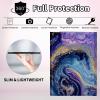 CGFGHHUY for Samsung Galaxy Tab A SM-T510 Case Detachable Wireless Keyboard and PU Leather Stand Cover Protective Tablet Case for Samsung Galaxy Tab A SM-T510/T515 10.1 inch - Purple Blue Marble view 3