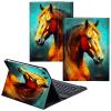 CGFGHHUY for Samsung Galaxy Tab S6 Lite Case 2022/2020 Detachable Wireless Keyboard and PU Leather Stand Cover Protective Tablet Case for Samsung Galaxy Tab S6 Lite 10.4 inch - Watercolor Red Horse view 1