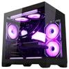 HELLOLAND Panaroma Gaming PC -AMD Ryzen 7 5700X 3.4 GHz- RX 6500XT 4GB-32GB DDR4 RAM-1TB PCIe SSD-WiFi &Bluetooth -240mm AIO & ARGB Software-Windows 11 Desktop Computer-Black view 1