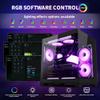 HELLOLAND Panaroma Gaming PC -AMD Ryzen 7 5700X 3.4 GHz- RX 6500XT 4GB-32GB DDR4 RAM-1TB PCIe SSD-WiFi &Bluetooth -240mm AIO & ARGB Software-Windows 11 Desktop Computer-Black view 4