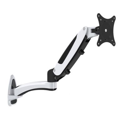 DL-GM112W 8kg Gas Spring 2 Arm 10" 23" 27" Tiltable 360 Rotate Aluminum LCD Wall Mount Swivel Monitor Screen Wall Bracket Shelf (Color : New Silver)