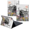 CGFGHHUY for Samsung Galaxy Tab A7 Lite Case Detachable Wireless Keyboard and PU Leather Stand Cover Protective Tablet Case for Samsung Galaxy Tab A7 Lite 8.7 inch 2021 - Cow Flowers view 1