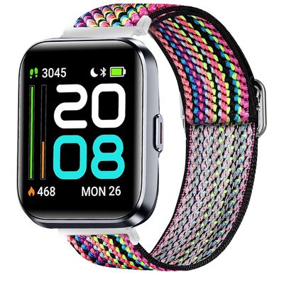 ID208 Plus Smart Watch Band, Lamshaw Stretch Elastics Nylon Adjustable Replacement Strap Accessories for Men & Women Compatible for Quican ID208 Plus 1.8 Inches, aeac ID208 Plus, WMK ID208 Plus 1.8 Inches Smart Watch, Fitpolo ID208 Plus 1.8'' Smart W