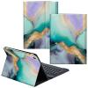 CGFGHHUY for Samsung Galaxy Tab A8 10.5 Case Detachable Wireless Keyboard and PU Leather Stand Cover Protective Tablet Case for Samsung Galaxy Tab A8 10.5 inch 2022 - Green Marble view 1