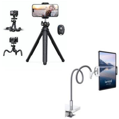 Lamicall 3 in 1 Flexible Tripod for iPhone and Gooseneck Tablet Holder