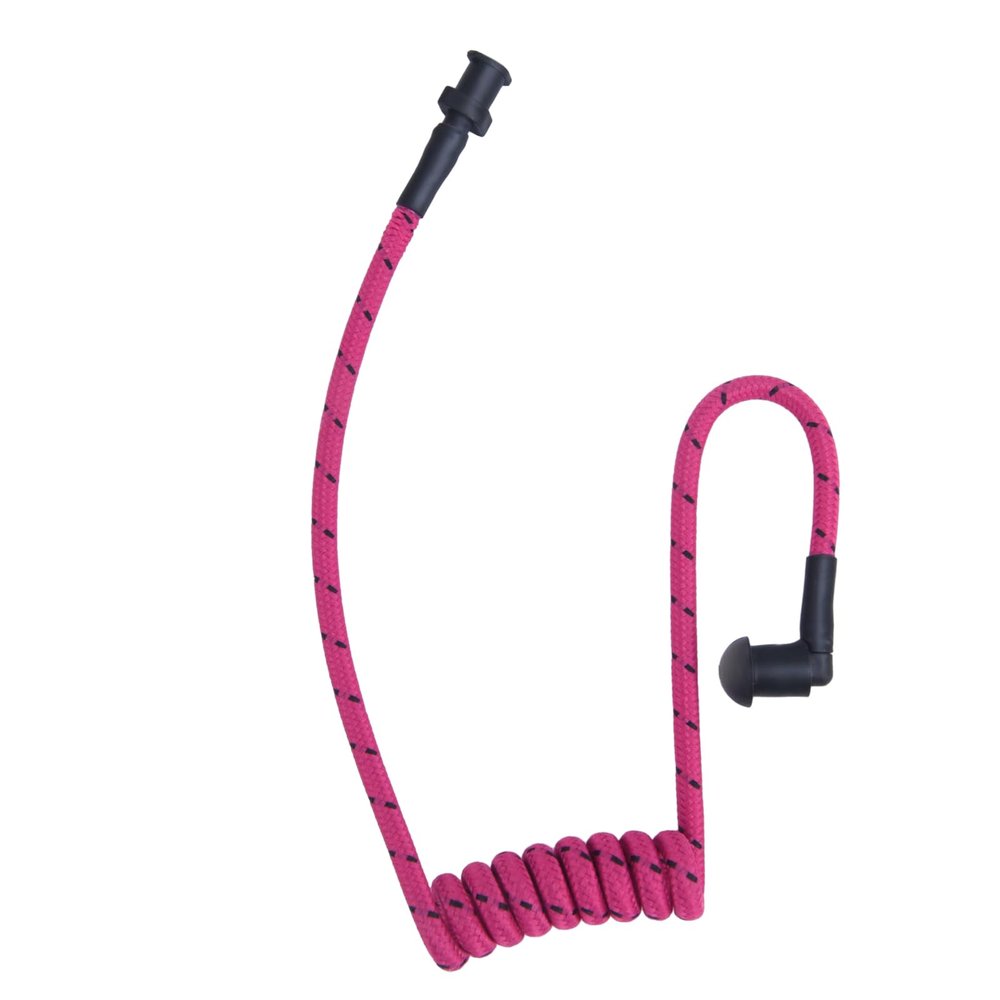 Braided Acoustic Coil Tube Knitted Nylone Moisture Resistant Radio Earpiece Replacement with Bright Color (Rose)