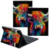 CGFGHHUY for Samsung Galaxy Tab S6 Lite Case 2022/2020 Detachable Wireless Keyboard and PU Leather Stand Cover Protective Tablet Case for Samsung Galaxy Tab S6 Lite 10.4 inch,Beautiful Watercolor Cow view 1