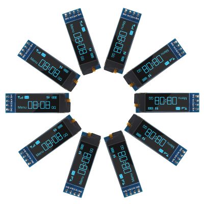 ACEIRMC 4pcs I2C Display Module 0.91 Inch I2C OLED Display Module I2C OLED Screen Driver DC 3.3V~5V 4PINS for Arduino ESP32 ESP8266 AVR PIC STM32 for Raspberry pi (10pcs Blue)